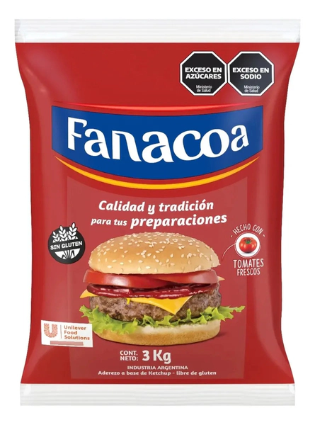 Ketchup Bolsa Fanacoa Original 3 Kg