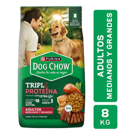 Dog Chow Triple Proteína Adultos Medianos Y Grandes 8 Kg