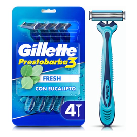 Gillette Prestobarba3 Fresh Eucalipto Maquina Descartable 4u