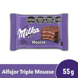 Alfajor Milka Triple Mousse Chocolate De Leche X 55 Gr