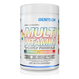 Multivitamínico Gentech Vitaminas + Minerales Sin Sabor 60 Tabs