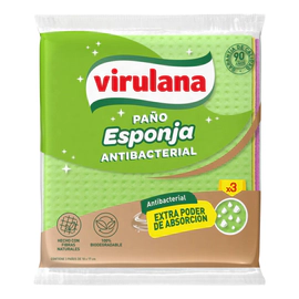 Paño Esponja Virulana x3 Limpieza Multiuso