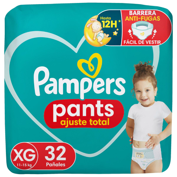 Pañales Pampers Pants Ajuste Total Talle Xg 32 Unidades