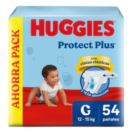 Pañales Huggies Protect Plus Ahorrapack Talle G X54 Unid