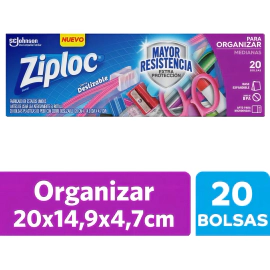 Bolsa Ziploc Organizar Mediana 20 Unidades
