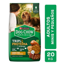 Alimento Dog Chow Triple Proteina Perros Adultos Raza Pequeñas X20 Kg