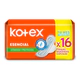 Toalla Femenina Kotex Esencial X16