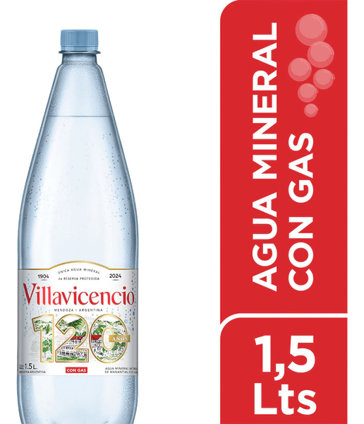 Agua Mineral Villavicencio Con Gas 1.5 L