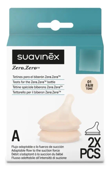 Suavinex Tetinas Recambio Mamaderas Zero Zero Talle A X2 Un