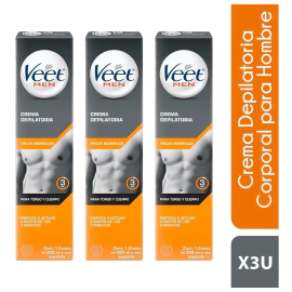 Kit Crema Depilatoria Veet Men X 3 Un