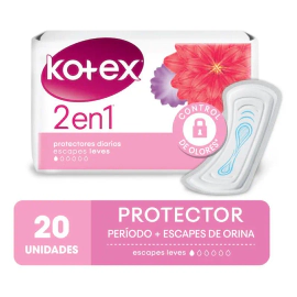 Protector Diario 2 En 1 Kotex Duo Escapes Leves X 20