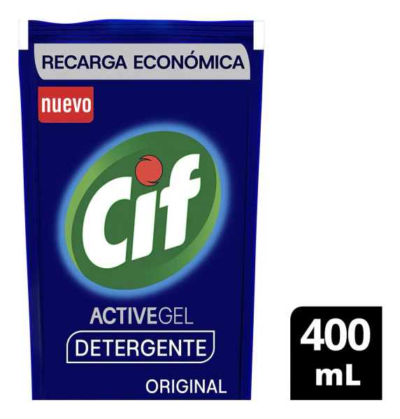 Detergente Cif Active Gel Fragancia Original Repuesto 400ml