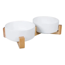 Comedero Doble Proline Para Perros Blanco