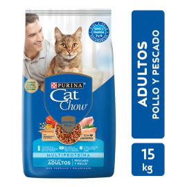 Alimento Cat Chow Adultos Sabor Pescado Y Pollo 15 Kg