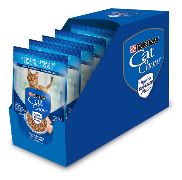 Sobrecito Cat Chow Adultos Con Pescado 15 X 85 Grs