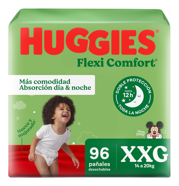Pañales Huggies Flexi Comfort Pack Mensual Xxg X96 Sin Género