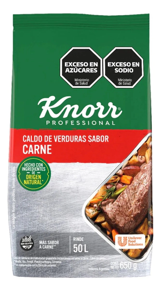 Caldo de Verduras Deshidratado Knorr Sabor Carne 650g Rinde 50 L