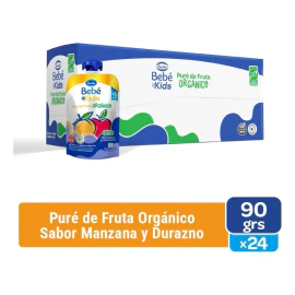 Sancor Bebé & Kids Orgánico Puré Manzana Durazno Pouch 90G Caja X24