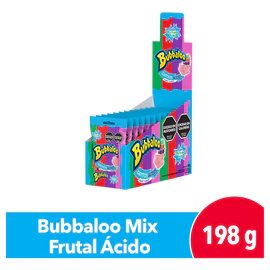 Chicle Bubbaloo Mix Ácido 12ux16,5g