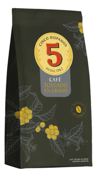 Café En Grano Tostado 5 Hispanos 1kg Expresso