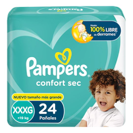 Pañales Pampers Confort Sec Xxxg 24u