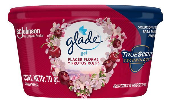 Aromatizante Glade Minigel Placer Floreal Y Frutos Rojos 70 G