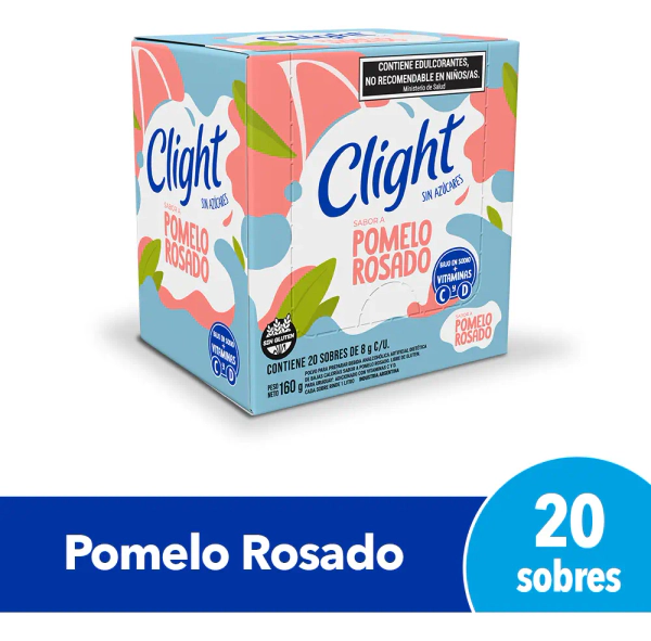 Jugo Clight Pomelo Rosado 8g Caja X 20 Sobres