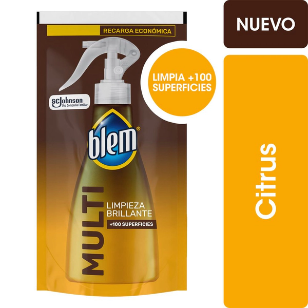 Limpiador Multisuperficies Y Electrónicos Blem Citrus Repuesto 400 Ml