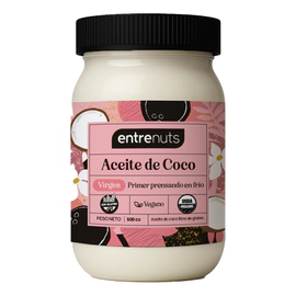 Aceite De Coco Entrenuts Virgen Orgánico 500cc Sin Tacc