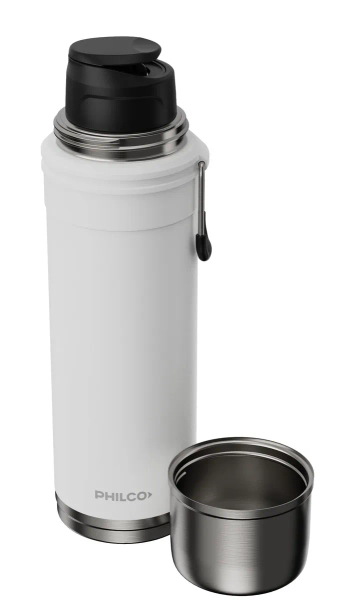 Termo Philco Acero Inoxidable 650ml Blanco Con Pico Cebador Blanco