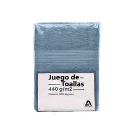 Set De Toallas Atma Home Azul 100% Algodón 440 Grs