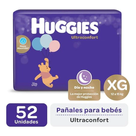 Pañales Huggies Ultraconfort Ahorrapack Talle Extra Grande (XG) X 52 Un