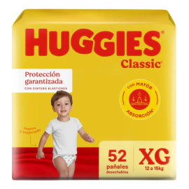 Pañales Huggies Classic Talle Xg X52 Un