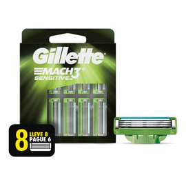 Gillette Cartuchos Repuesto De Afeitar Mach3 Sensitive X8 Un