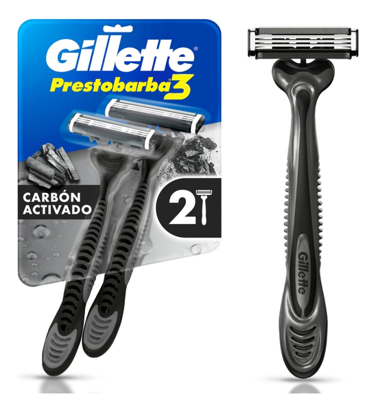 Gillette Prestobarba3 Charcoal 2ct Blister