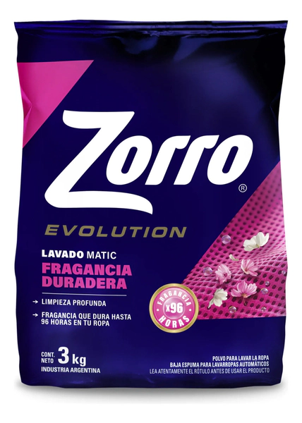 Zorro Evolution Polvo Fragancia Duradera 3kg