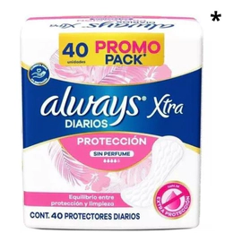 Pack Protectores Diarios Always Loción Sin Perfume 40 U