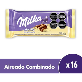 Chocolate Combinado Milka Aireado Leger 25g X 16 Un