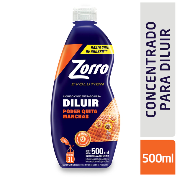 Jabón Líquido Zorro Diluible Evolution 500 Ml