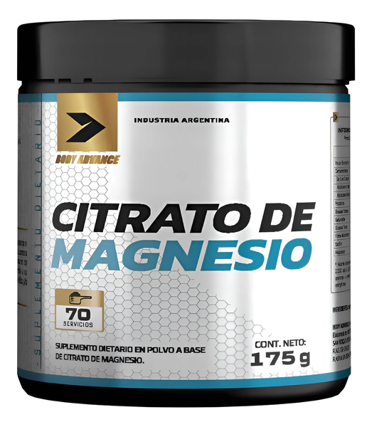 Body Advance Citrato De Magnesio Suplemento Polvo 175gr 3c Sin Sabor