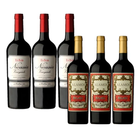 Caja combinada Nicasia Red Blend x 3 y Alamos Malbec x 3