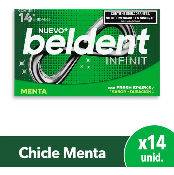 Chicles Beldent Infinit Menta 13,3g Display X 15 Un
