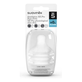 Suavinex Tetinas Fisiológicas para Mamadera X2un Flujo Lento