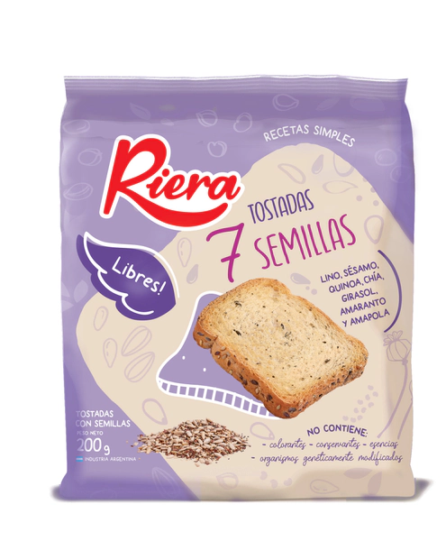 Tostadas Riera 7 Semillas X 200 Gr
