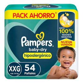 Pampers Pañal Xxg 54 Baby-dry Extra Extra Grande (xxg) Sin Género