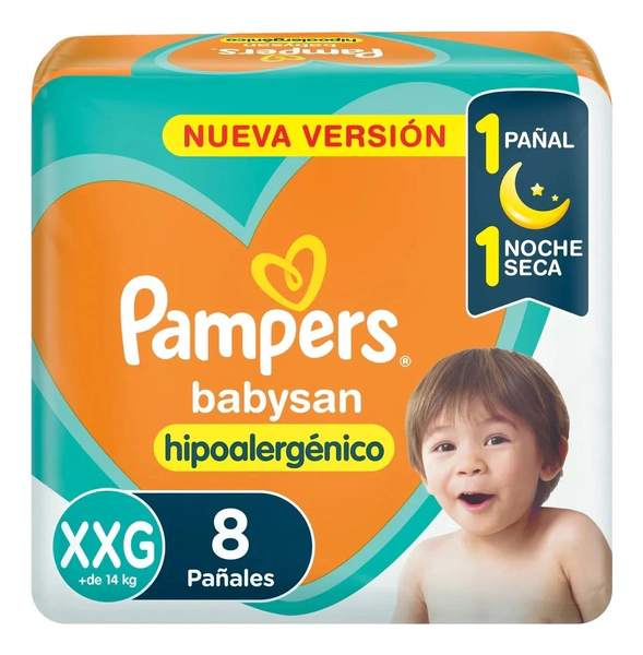 Pañales Pampers Babysan Hipoalergénico Talle Xxg 8 Un Sin Género