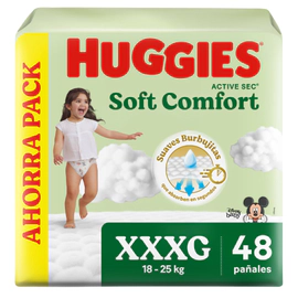 Pañales Huggies Soft Comfort Pack Ahorro M G XG XXG XXXG