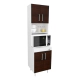 Mueble Columna De Cocina 4 Puertas Despensero Organizador Color Blanco/wengue