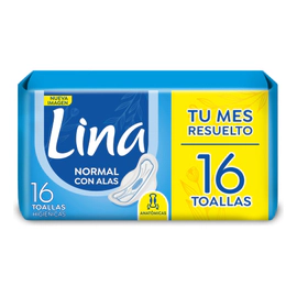 Toalla Femenina Lina Anatomica C/a X16