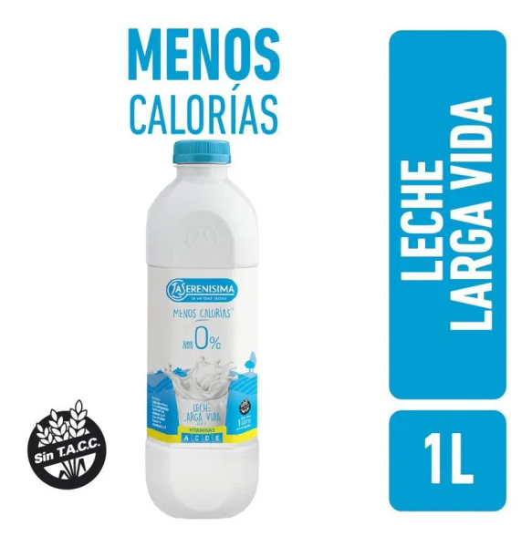 Leche Descremada Menos Calorias La Serenisima Botella 1 Lt